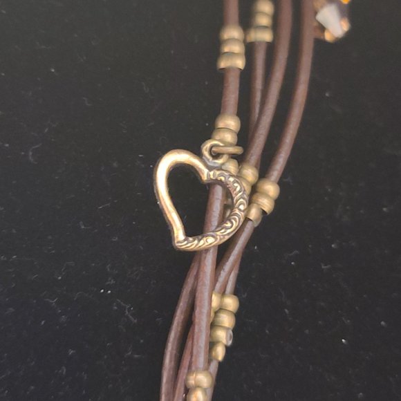 VAN GALZ - Ballchain, Leather & Crystal Wrap, Oval Pendant Necklace - Picture 7 of 14